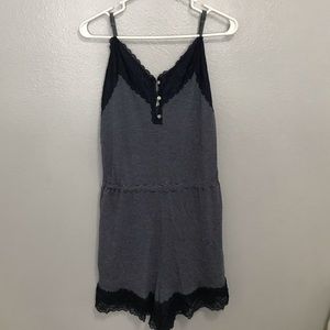 Gilly Hicks striped romper w/ lace